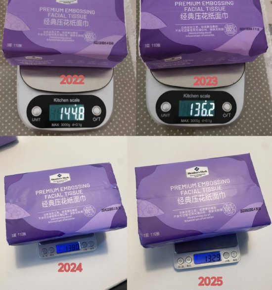 山姆经典纸面巾被曝每年减重，客服回应！
